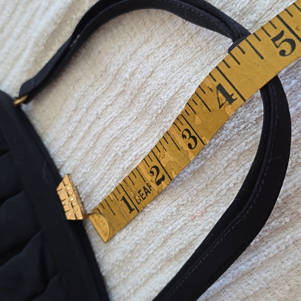 Birks - Navy Pleated Evening Handbag with Gold Hardware​ - Picture 13 of 13